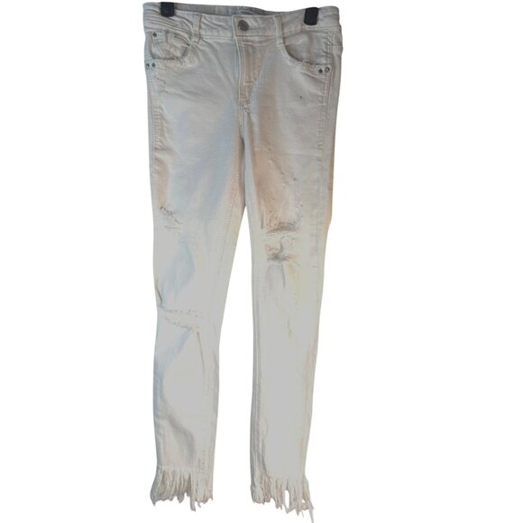 2/$30 ZARA  Size 2 Trafaluc  Distressed White Skinny Jeans - Picture 1 of 13
